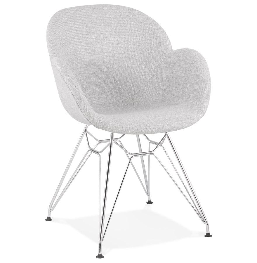 kokoon design Modern 'ORIGAMI' chair in light gray fabric with chrome metal legs