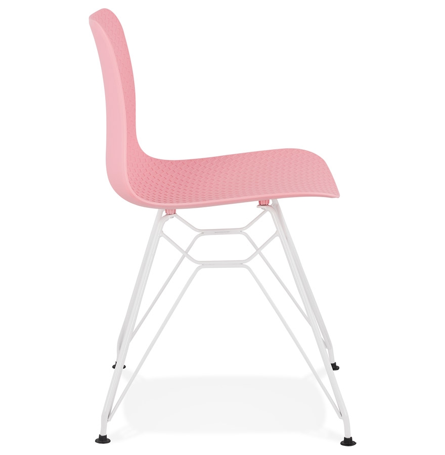 Kokoon Design Modern Pink 'GAUDY' Chair With White Metal Base