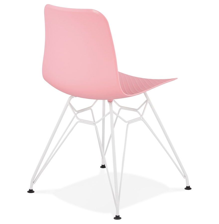 Kokoon Design Modern Pink 'GAUDY' Chair With White Metal Base