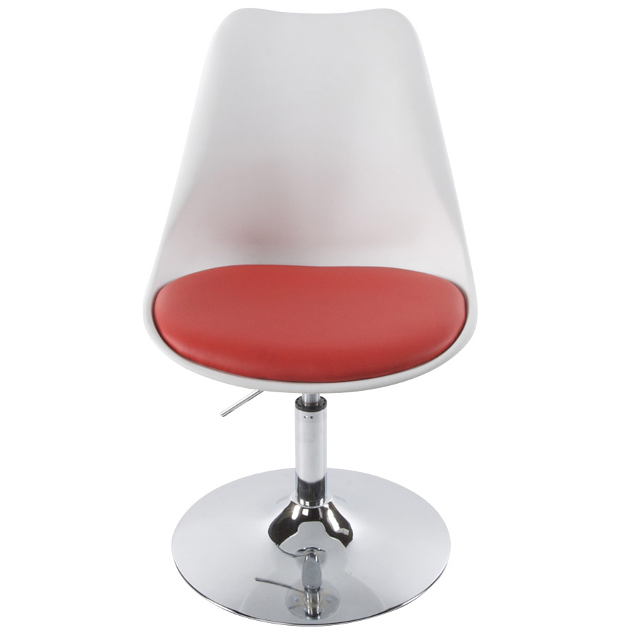 Kokoon Design Modern Swivel Chair 'QUEEN' Adjustable White And Red