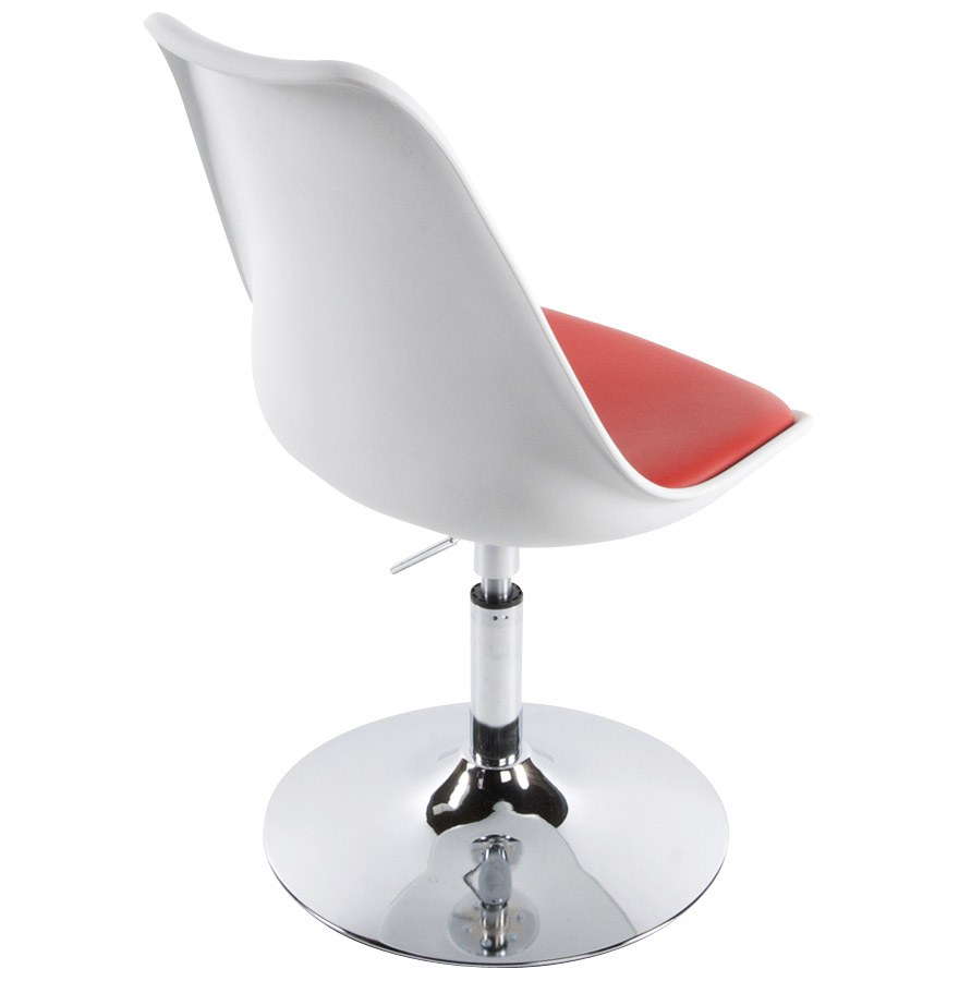Kokoon Design Modern Swivel Chair 'QUEEN' Adjustable White And Red