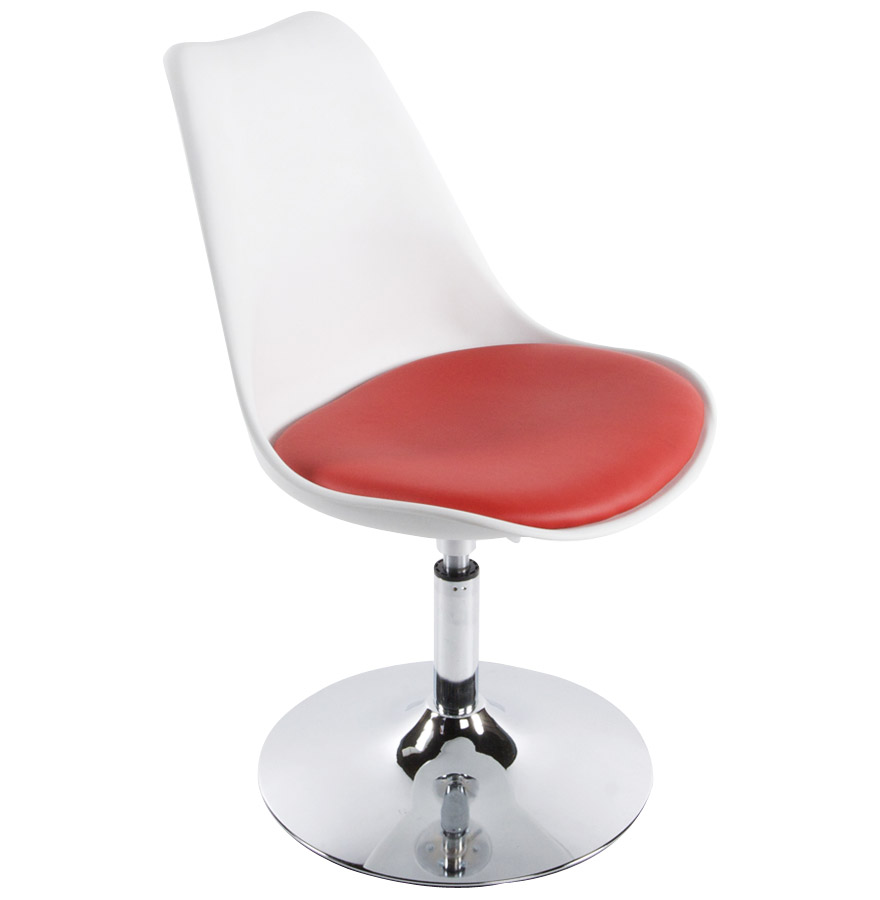 kokoon design Modern swivel chair 'QUEEN' adjustable white and red