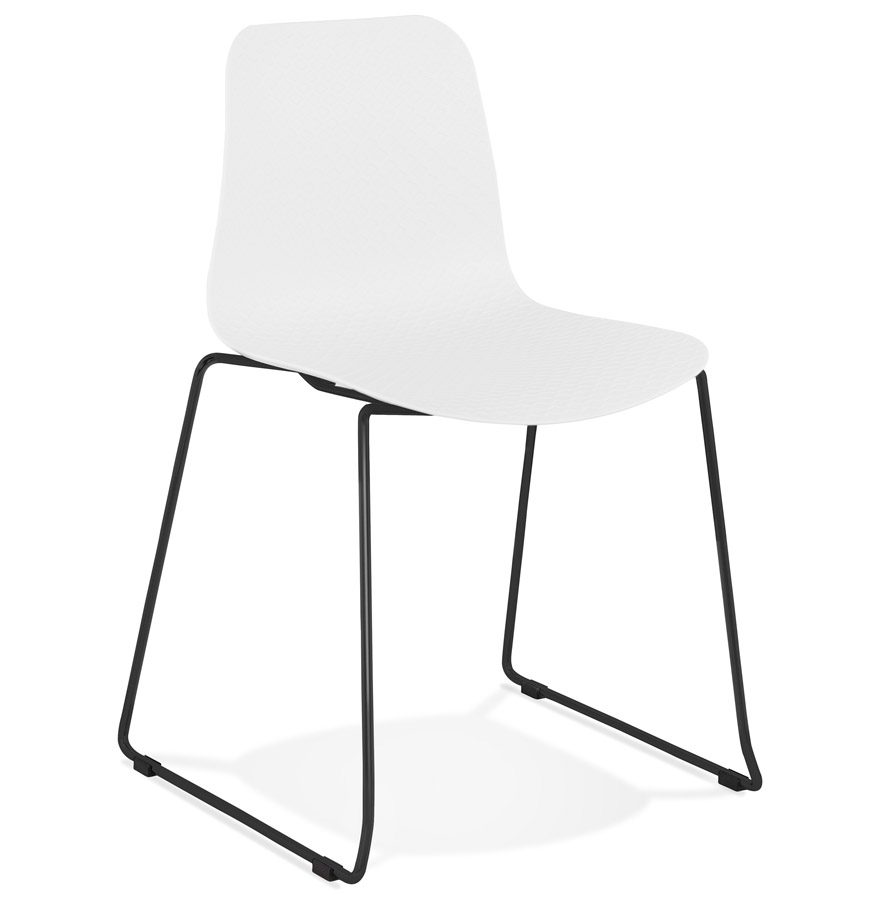 kokoon design Modern white 'EXPO' chair with black metal legs