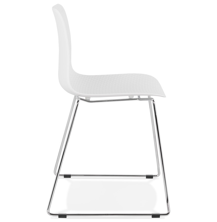 Kokoon Design Modern White 'EXPO' Chair With Chrome Metal Legs
