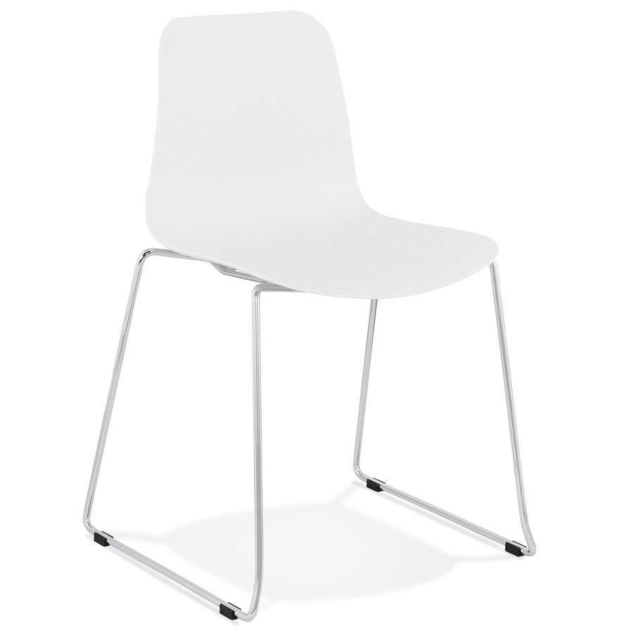kokoon design Modern white 'EXPO' chair with chrome metal legs