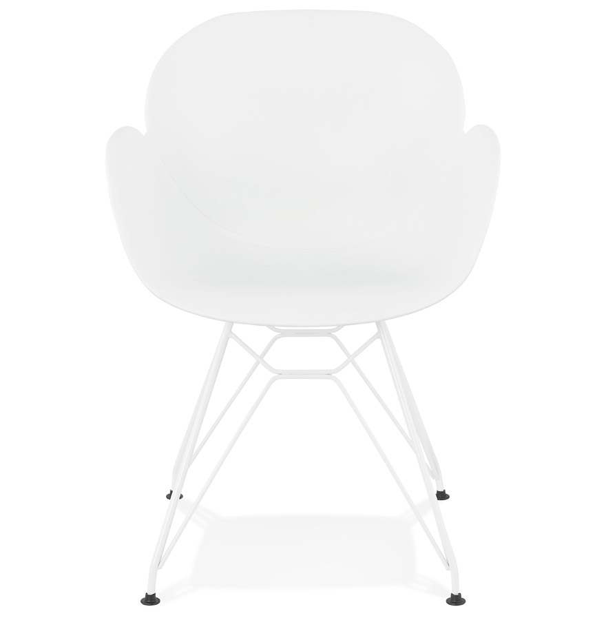 Kokoon Design Modern White 'FIDJI' Chair With White Metal Legs