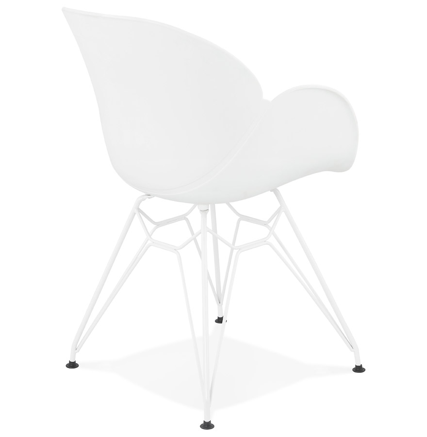 Kokoon Design Modern White 'FIDJI' Chair With White Metal Legs