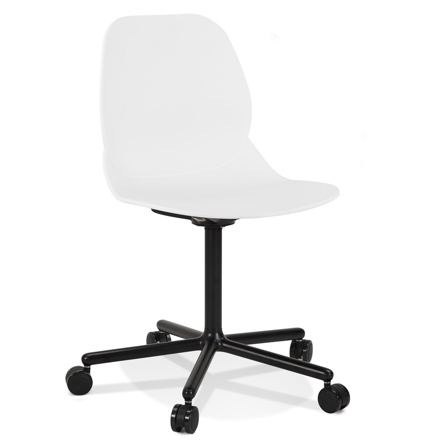 kokoon design Modern white 'MAGELLAN' office chair on casters