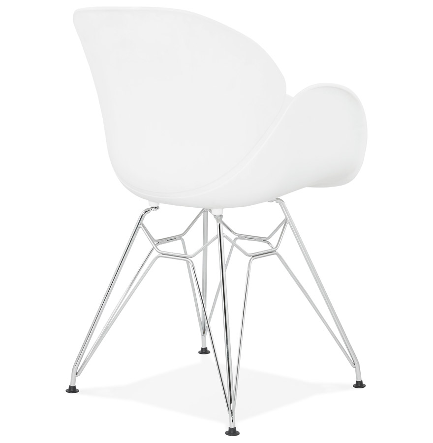 Kokoon Design Modern White 'UNAMI' Chair In Plastic With Chrome Metal Legs