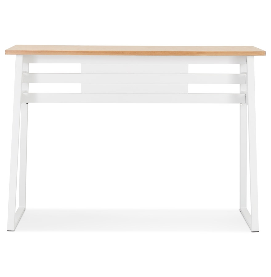 Kokoon Design NIKI' High Bar Table In Natural Finish Wood And White Metal Leg - 150x60 Cm