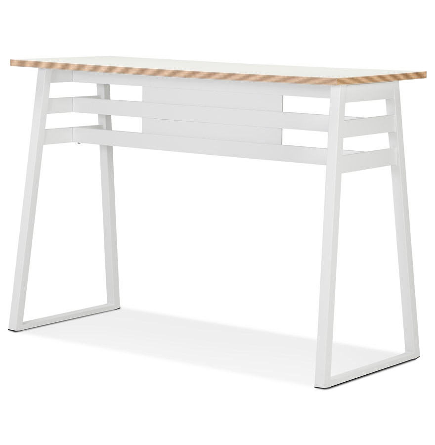 Kokoon Design NIKI' High Bar Table In Wood And White Metal - 150x60 Cm