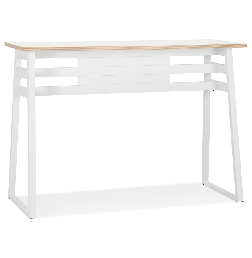 kokoon design NIKI' high bar table in wood and white metal - 150x60 cm