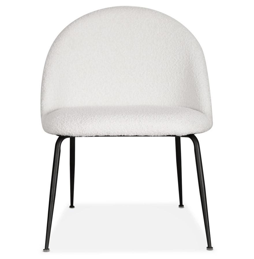 Kokoon Design NORVEGIA' Lounge Chair In White Loopback Fabric And Black Metal