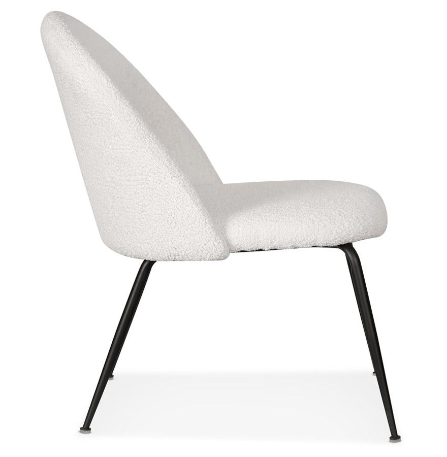 Kokoon Design NORVEGIA' Lounge Chair In White Loopback Fabric And Black Metal