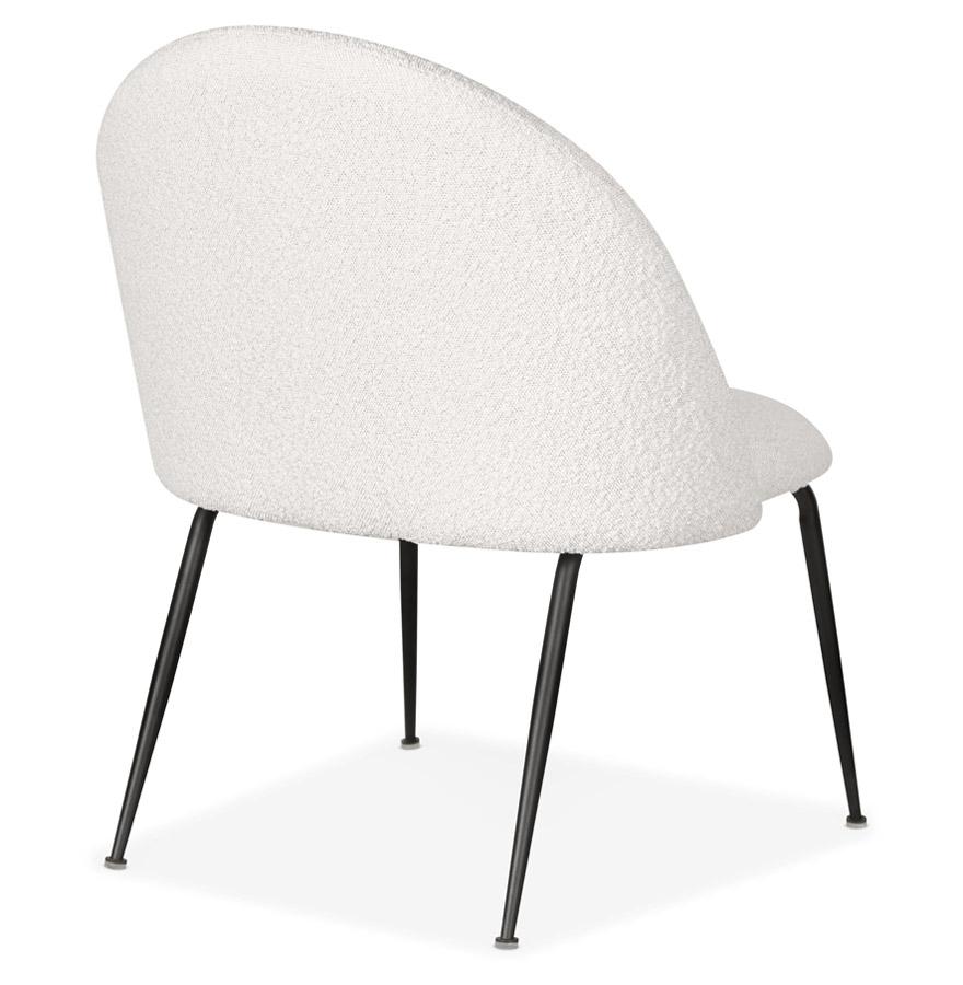 Kokoon Design NORVEGIA' Lounge Chair In White Loopback Fabric And Black Metal