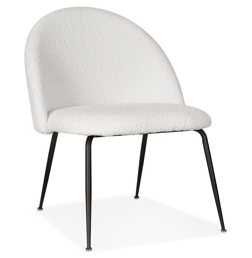 kokoon design NORVEGIA' lounge chair in white loopback fabric and black metal