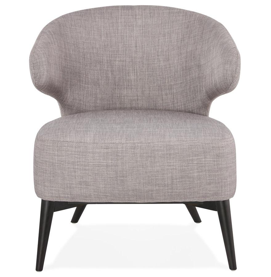 Kokoon Design ODILE' Lounge Chair In Gray Fabric And Black Wooden Legs