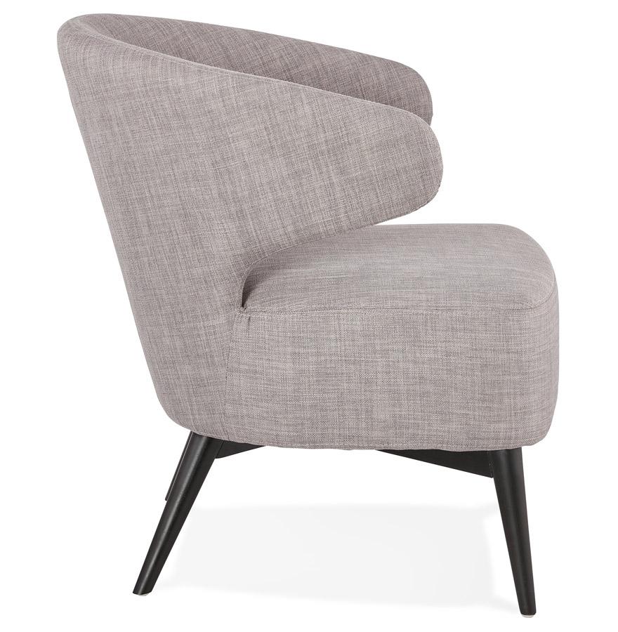 Kokoon Design ODILE' Lounge Chair In Gray Fabric And Black Wooden Legs