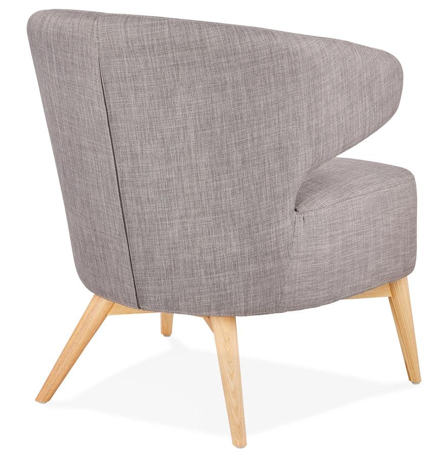 Kokoon Design ODILE' Lounge Chair In Gray Fabric And Natural Finish Wooden Legs