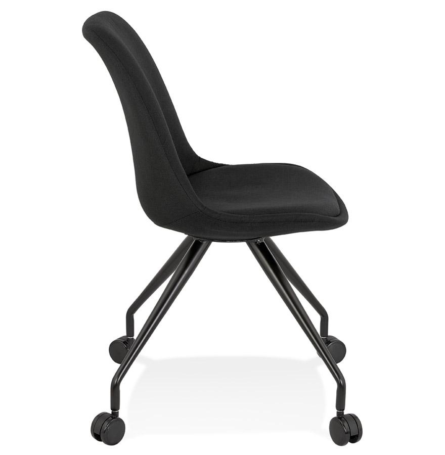Kokoon Design Office Chair On Casters 'SNAP' In Black Fabric With Black Metal Structure