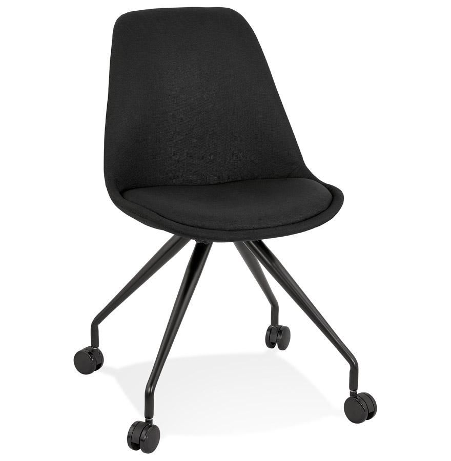 kokoon design Office chair on casters 'SNAP' in black fabric with black metal structure