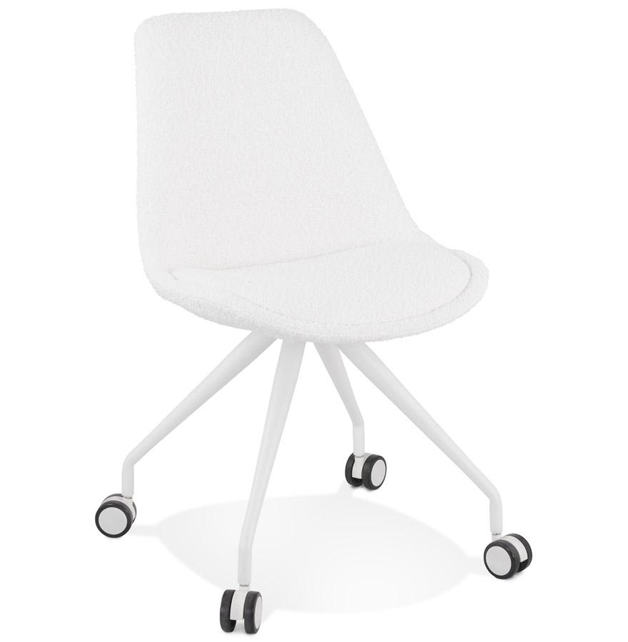 kokoon design Office chair on casters 'STEF' in looped fabric and white metal