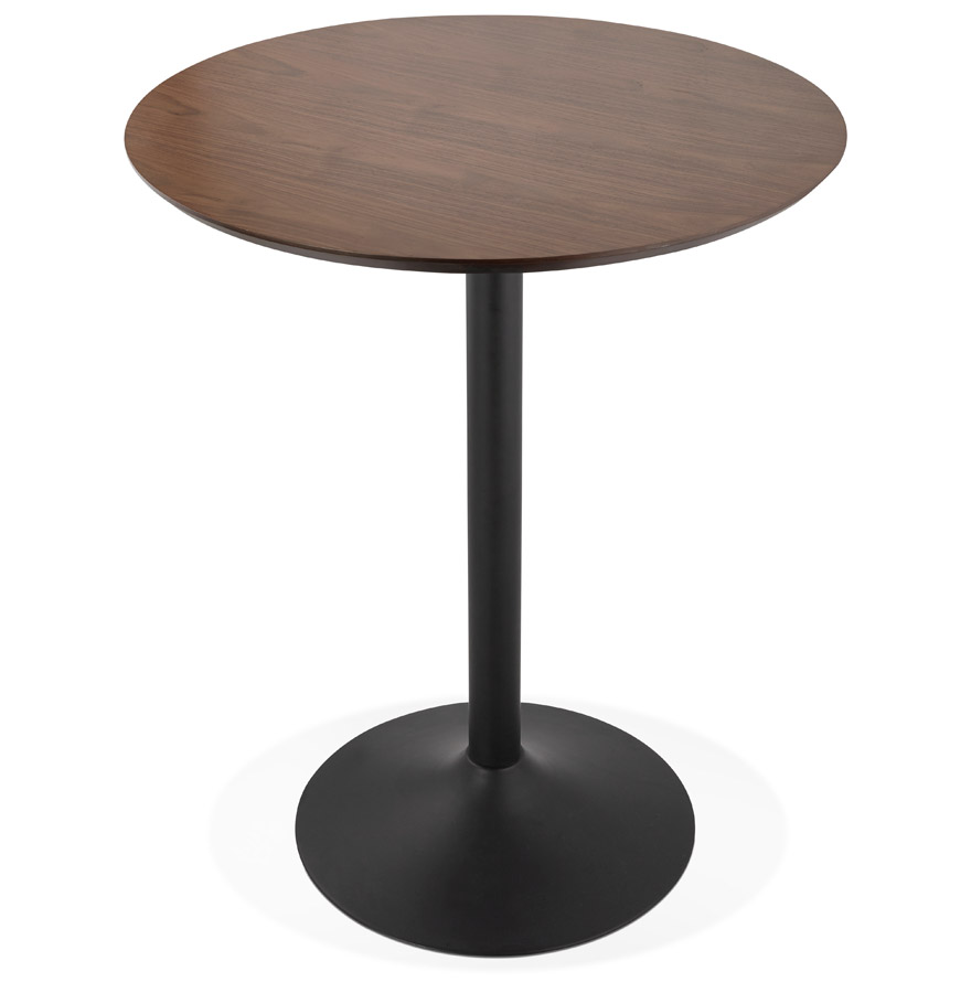 Kokoon Design OSTERIA' High Bar / High Table In Walnut Finish Wood - Ø 90 Cm