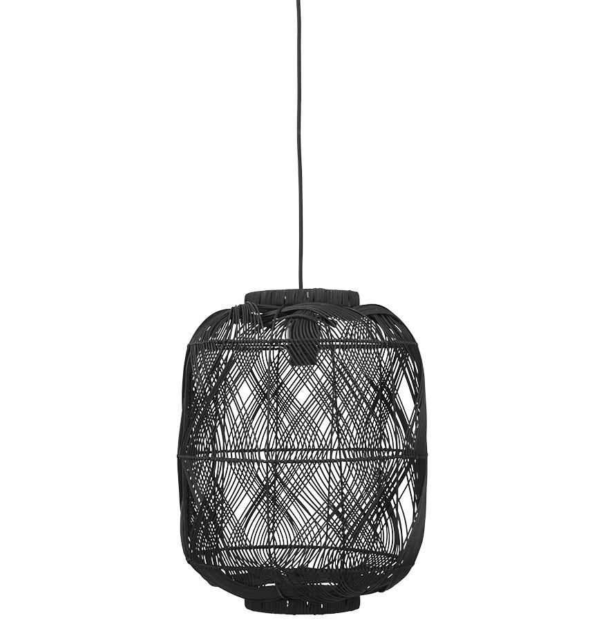 kokoon design PACITO' lantern style pendant light in black rattan