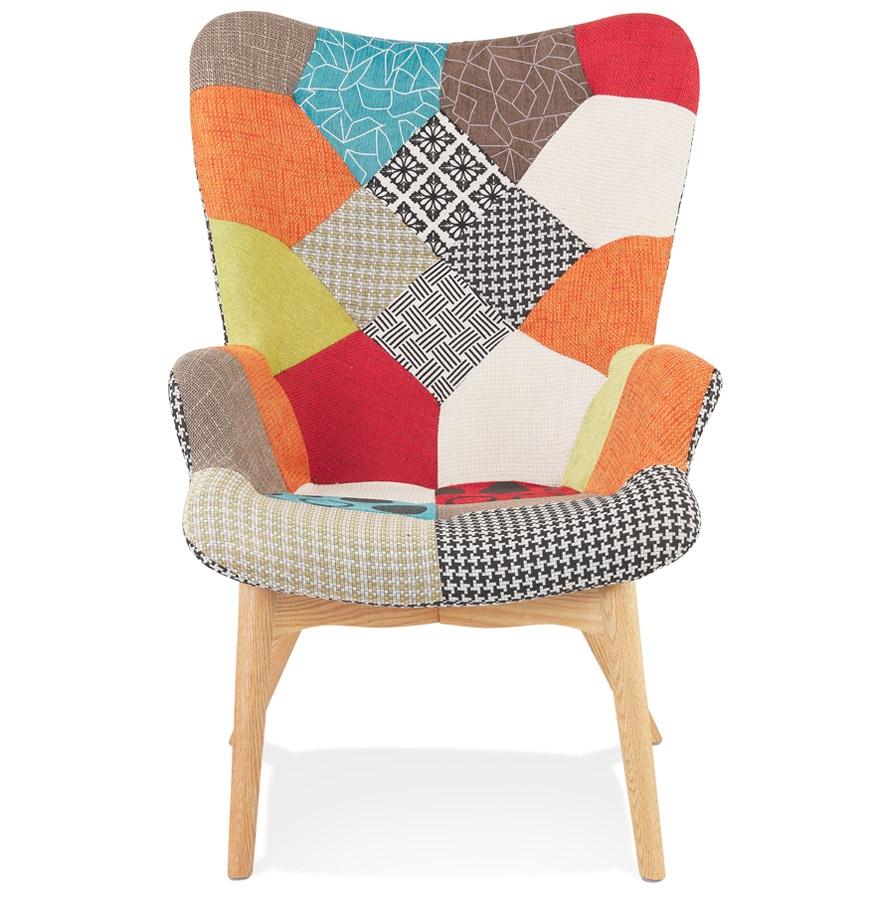 Kokoon Design PADOUK' Wing Chair In Red Patchwork Fabric
