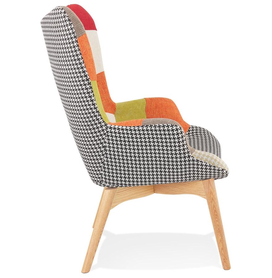 Kokoon Design PADOUK' Wing Chair In Red Patchwork Fabric