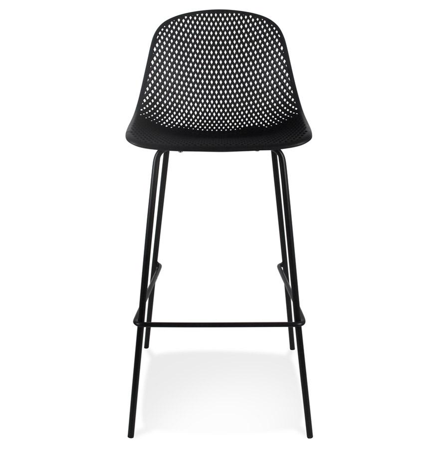 Kokoon Design Perforated Bar Stool 'LOKI' Black Indoor / Outdoor