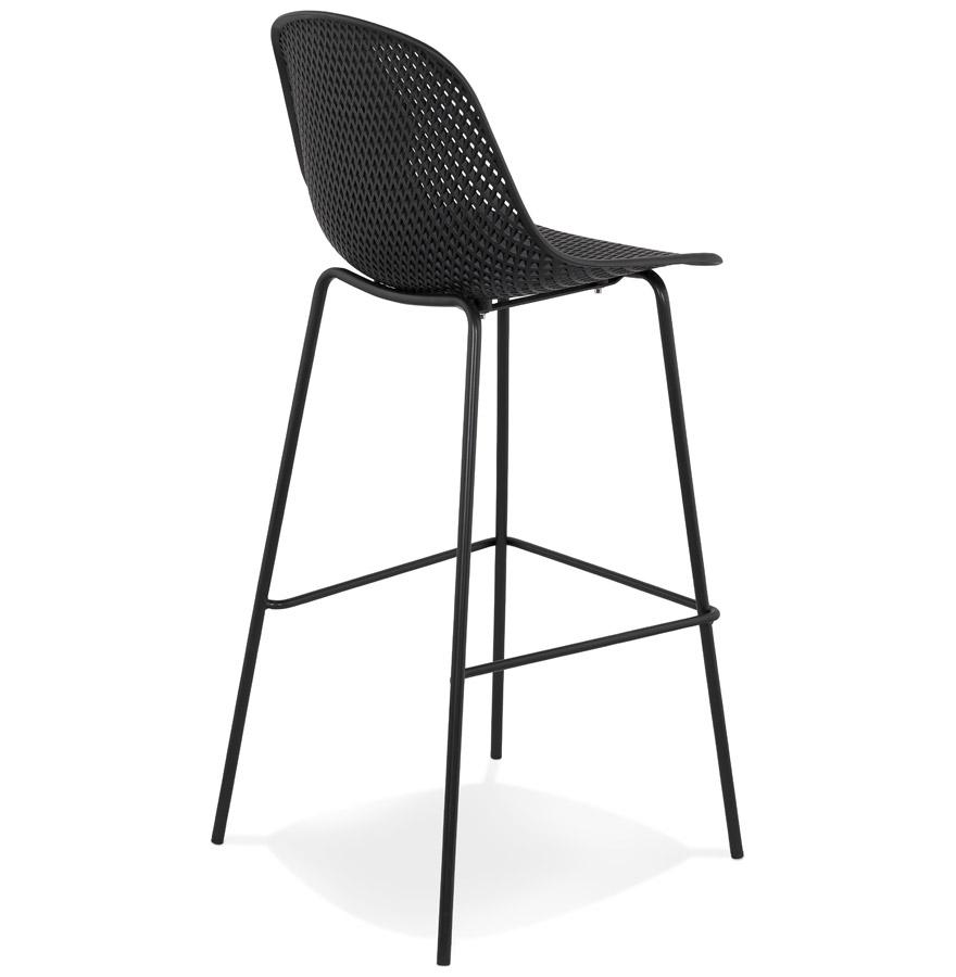 Kokoon Design Perforated Bar Stool 'LOKI' Black Indoor / Outdoor