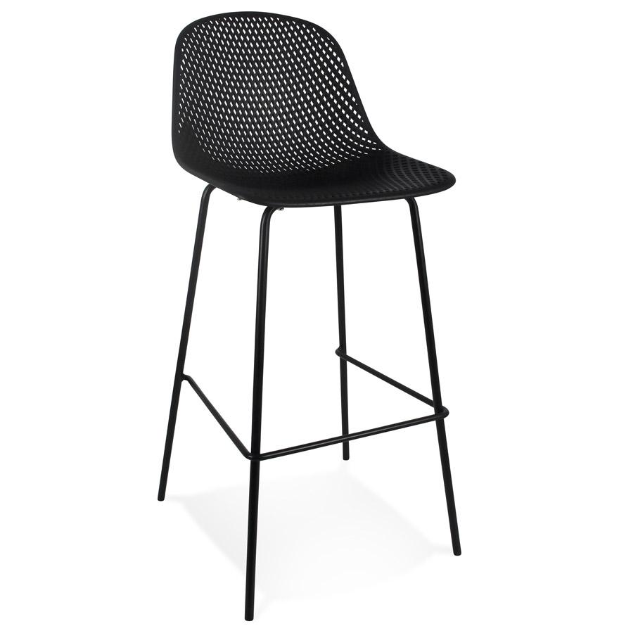 kokoon design Perforated bar stool 'LOKI' black indoor / outdoor