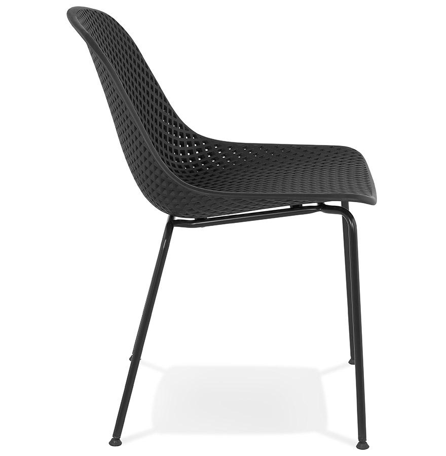 Kokoon Design Perforated Design Chair 'VIKY' Black Indoor / Outdoor
