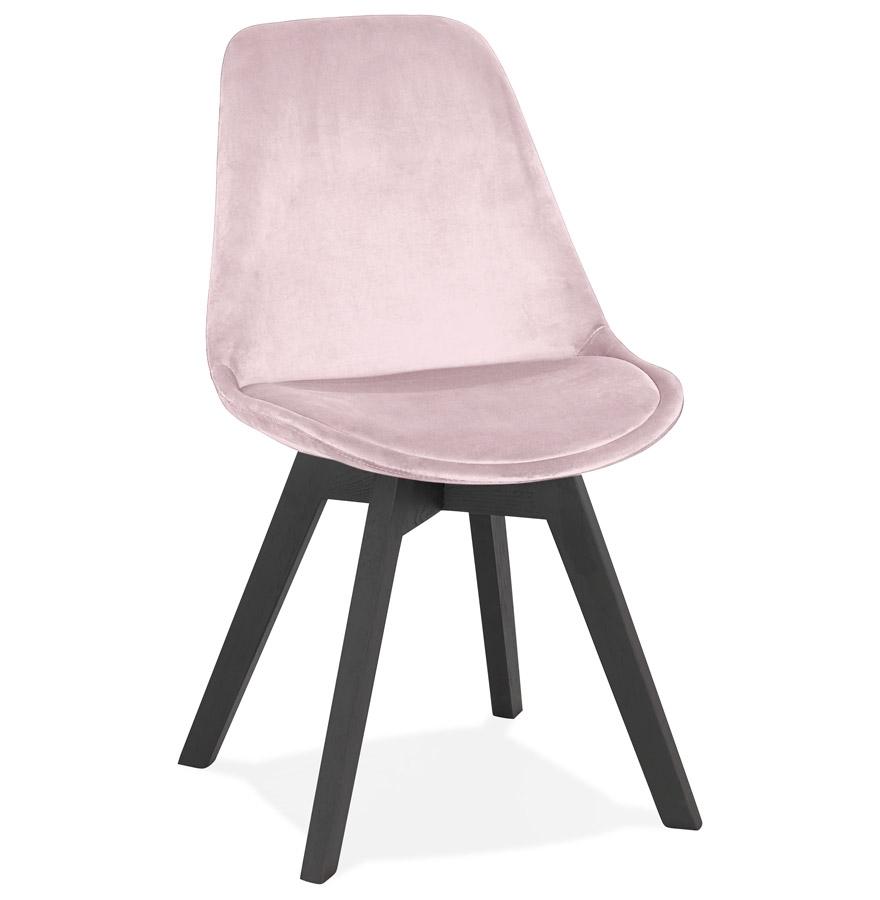 kokoon design Pink velvet chair 'JOE' with black wooden structure