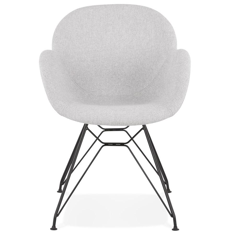 Kokoon Design PLANET' Designer Chair In Light Gray Fabric With Black Metal Legs