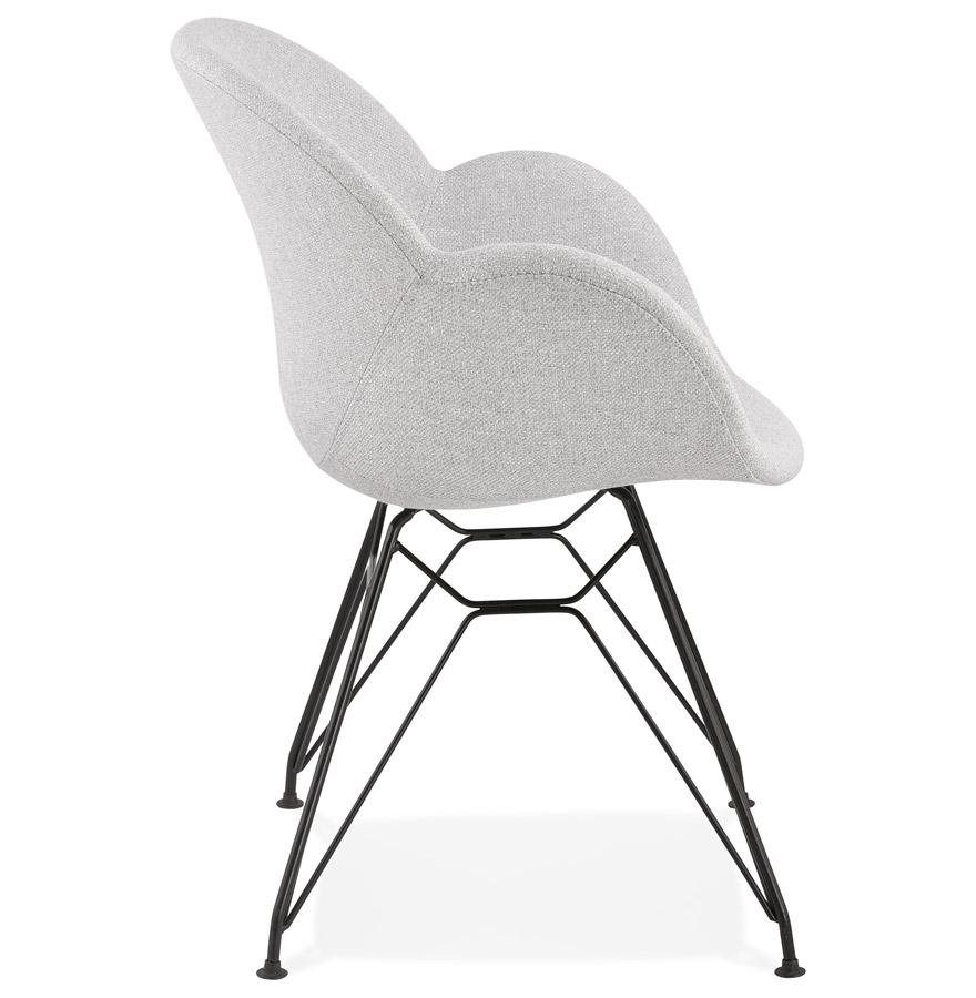 Kokoon Design PLANET' Designer Chair In Light Gray Fabric With Black Metal Legs