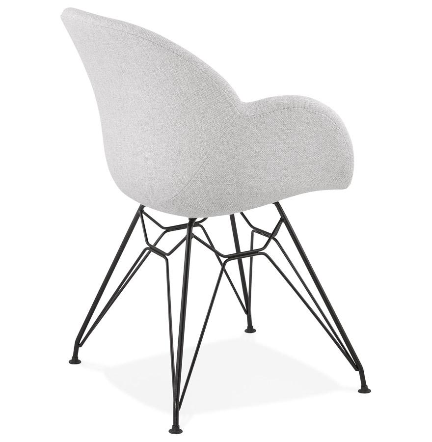 Kokoon Design PLANET' Designer Chair In Light Gray Fabric With Black Metal Legs