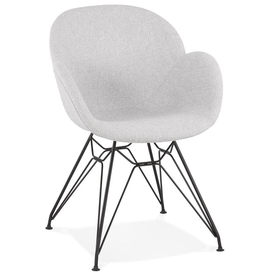 kokoon design PLANET' designer chair in light gray fabric with black metal legs