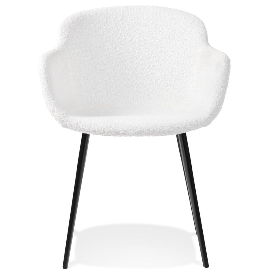 Kokoon Design RACHEL' Chair With Armrests In White Boucle Fabric