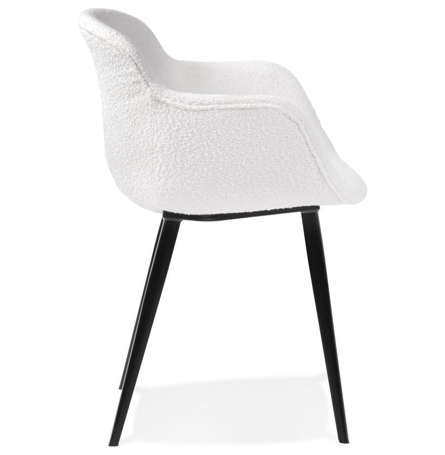 Kokoon Design RACHEL' Chair With Armrests In White Boucle Fabric