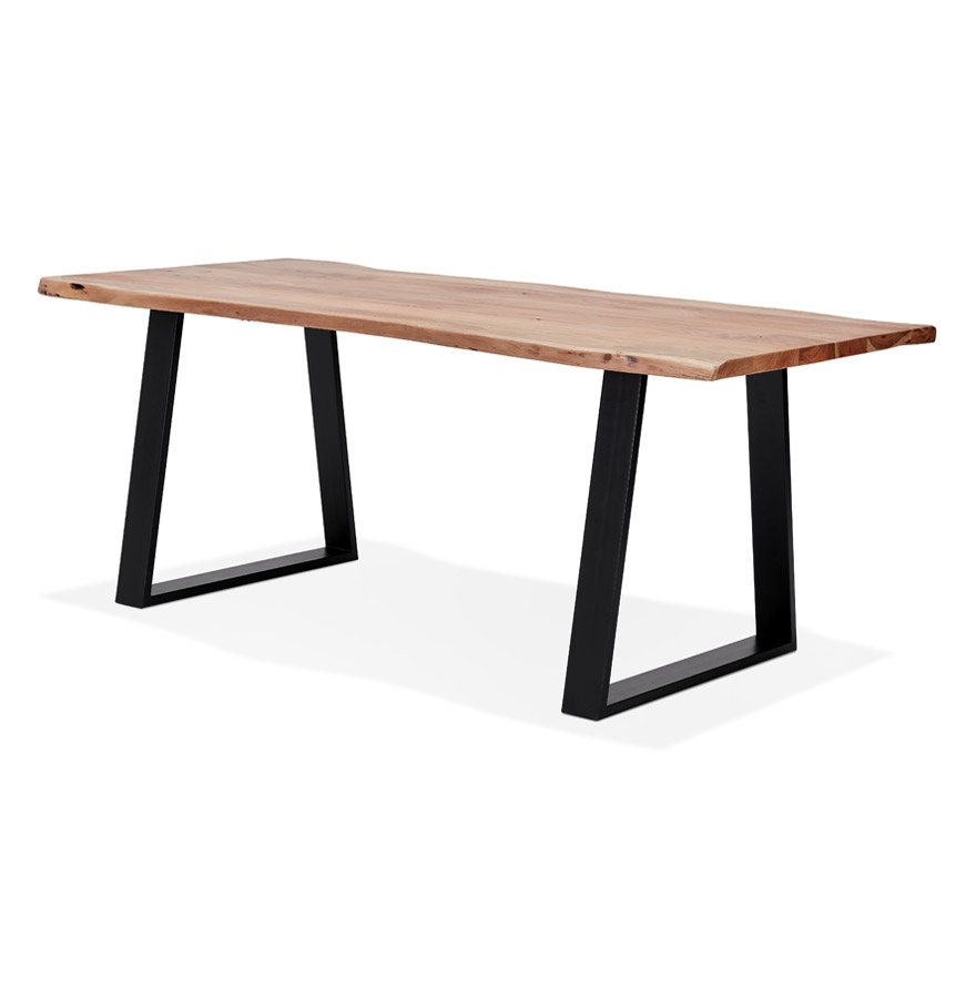 Kokoon Design RAFA' Industrial Style Dining Room Table In Solid Wood And Metal - 200x95 Cm