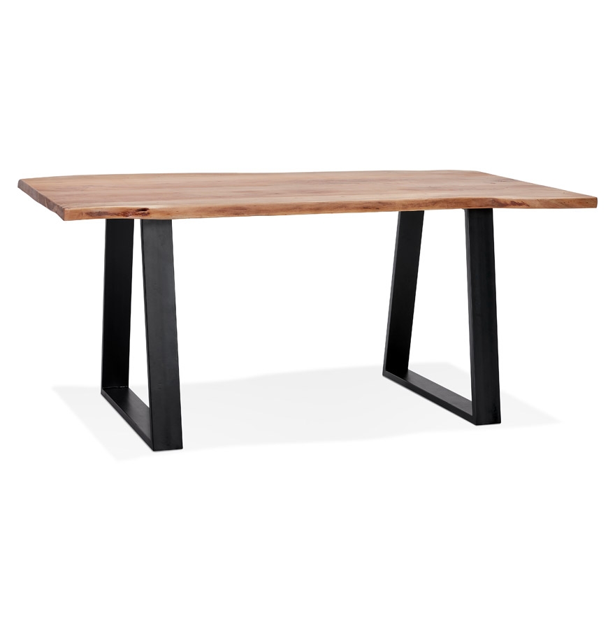kokoon design RAFA' industrial style dining room table in solid wood and metal - 160x90 cm