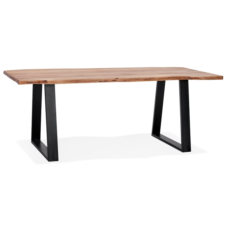 kokoon design RAFA' industrial style dining room table in solid wood and metal - 200x95 cm