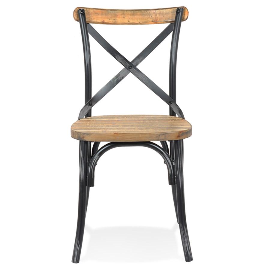 Kokoon Design RANCH' Kitchen Chair In Black Aged Effect Walnut Finish Wood