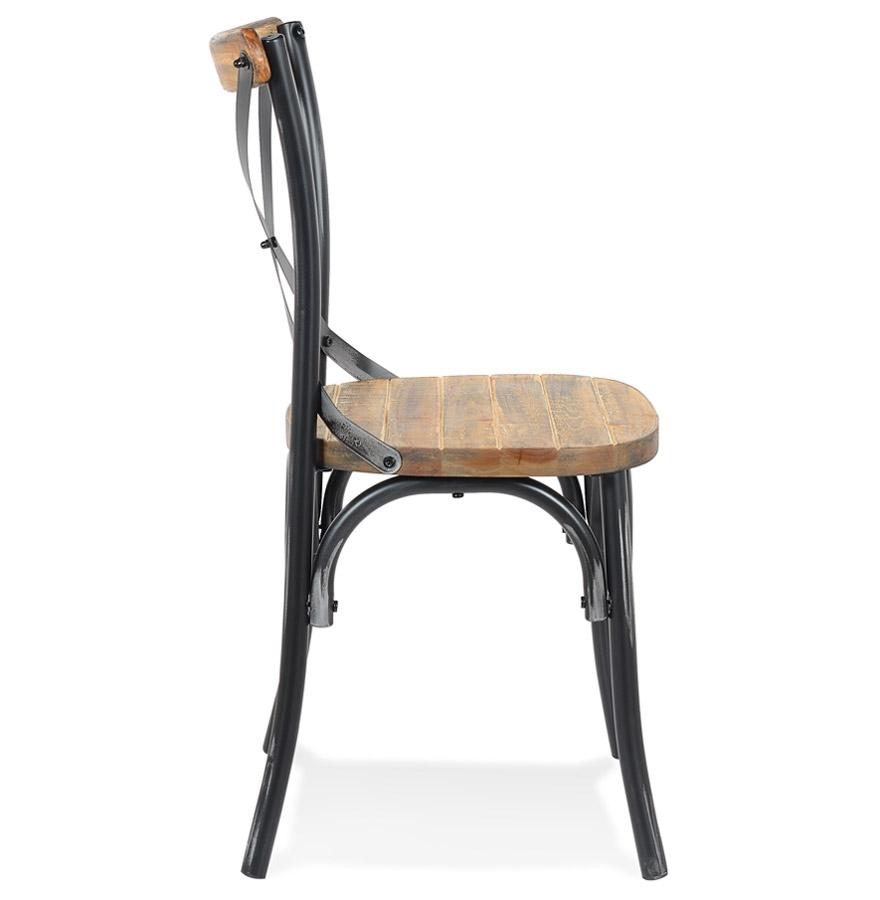Kokoon Design RANCH' Kitchen Chair In Black Aged Effect Walnut Finish Wood