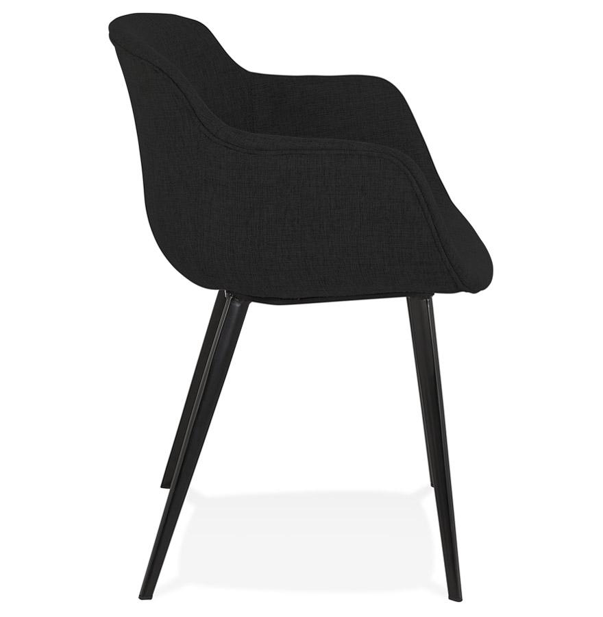 Kokoon Design RIGA' Chair With Armrests In Black Fabric