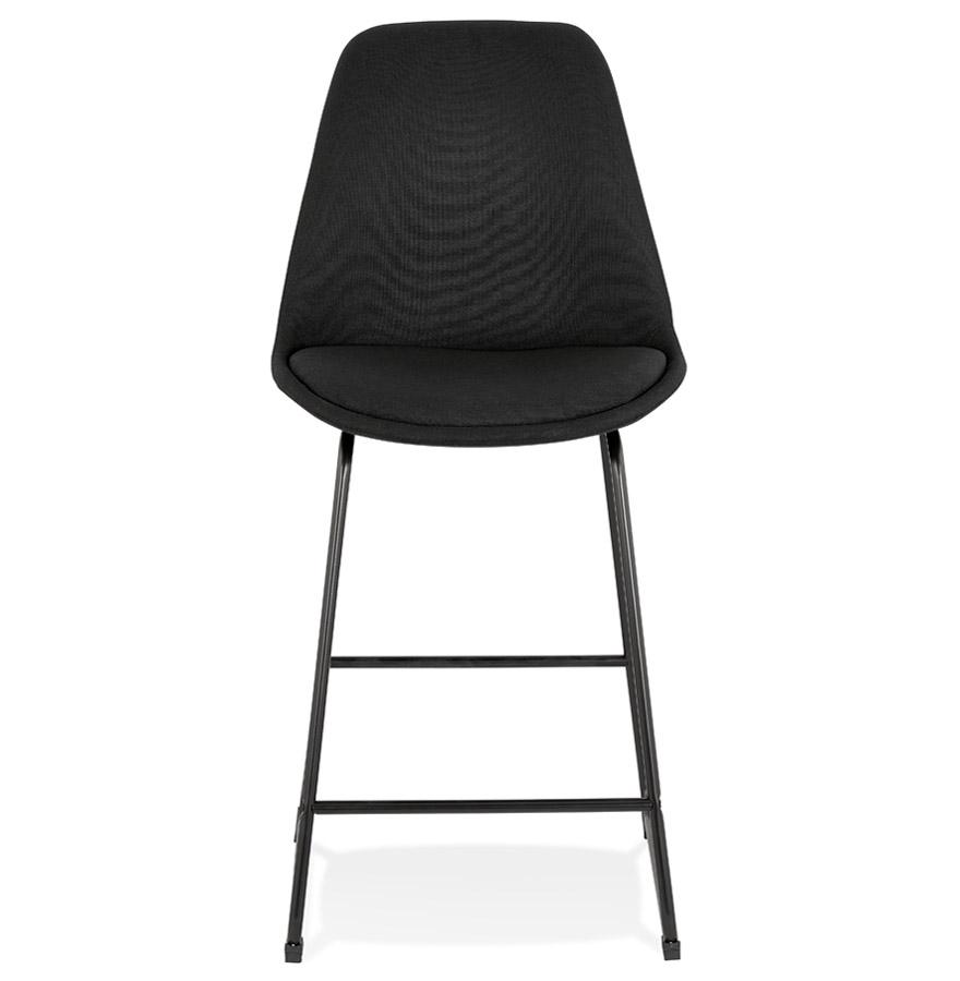 Kokoon Design RIGO MINI' Mid-height Snack Stool In Black Fabric And Black Metal Legs