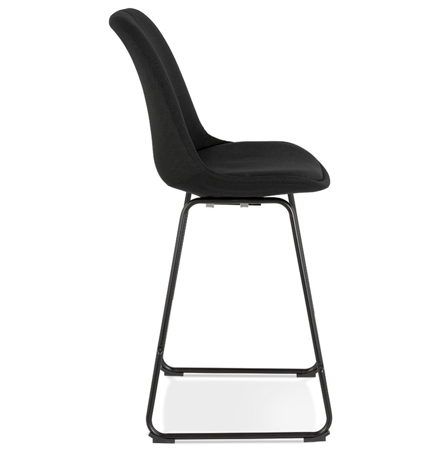 Kokoon Design RIGO MINI' Mid-height Snack Stool In Black Fabric And Black Metal Legs