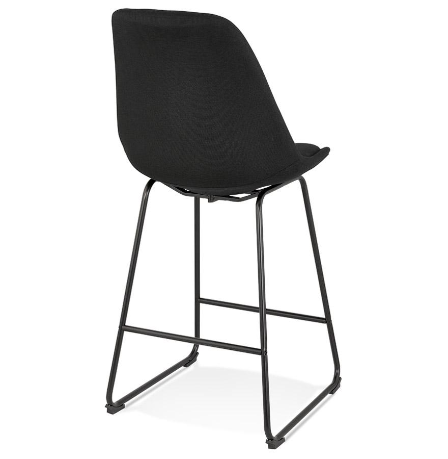 Kokoon Design RIGO MINI' Mid-height Snack Stool In Black Fabric And Black Metal Legs